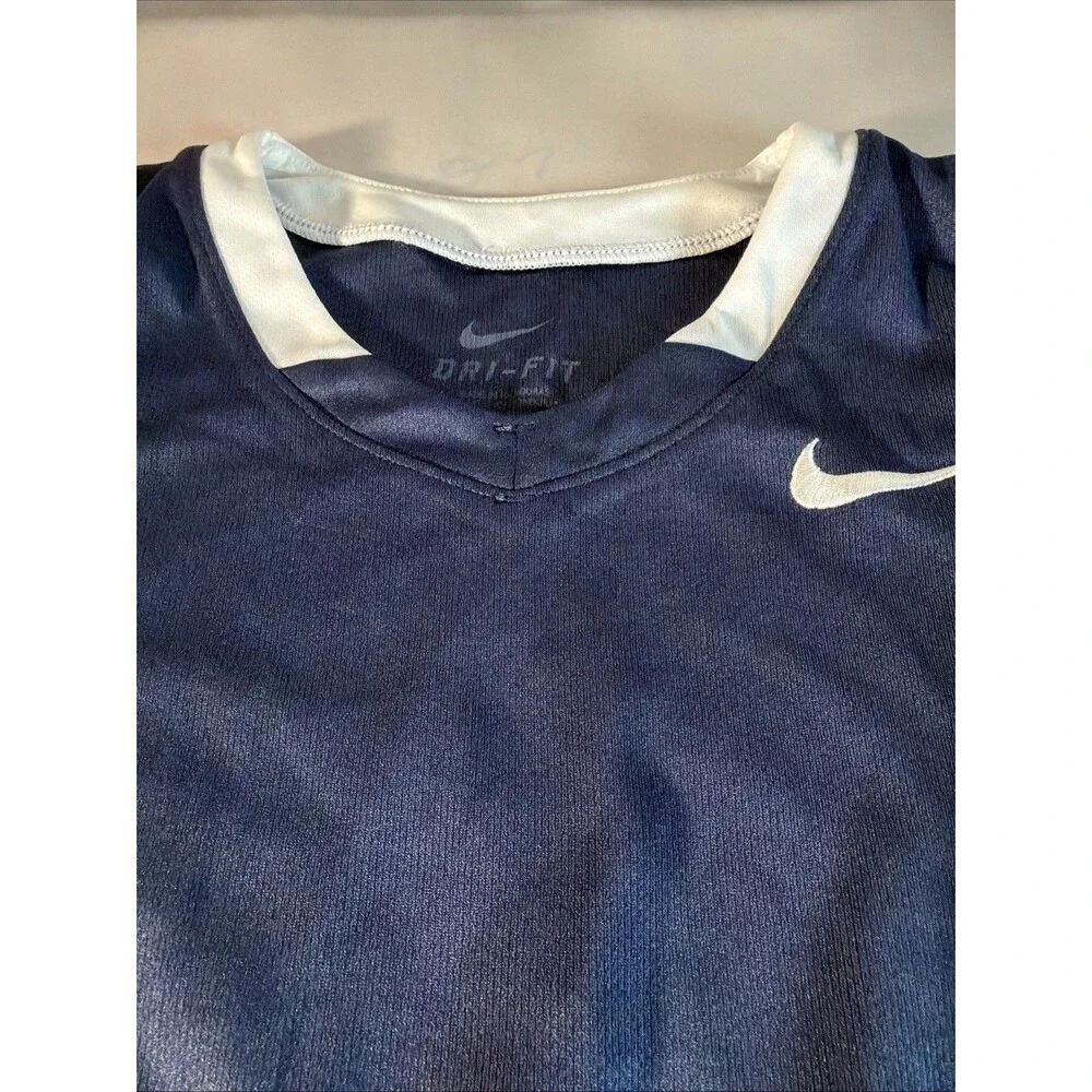 New Nike Navy Blue Training Jersey Shirt Navy Blue White Girl's Medium 707177